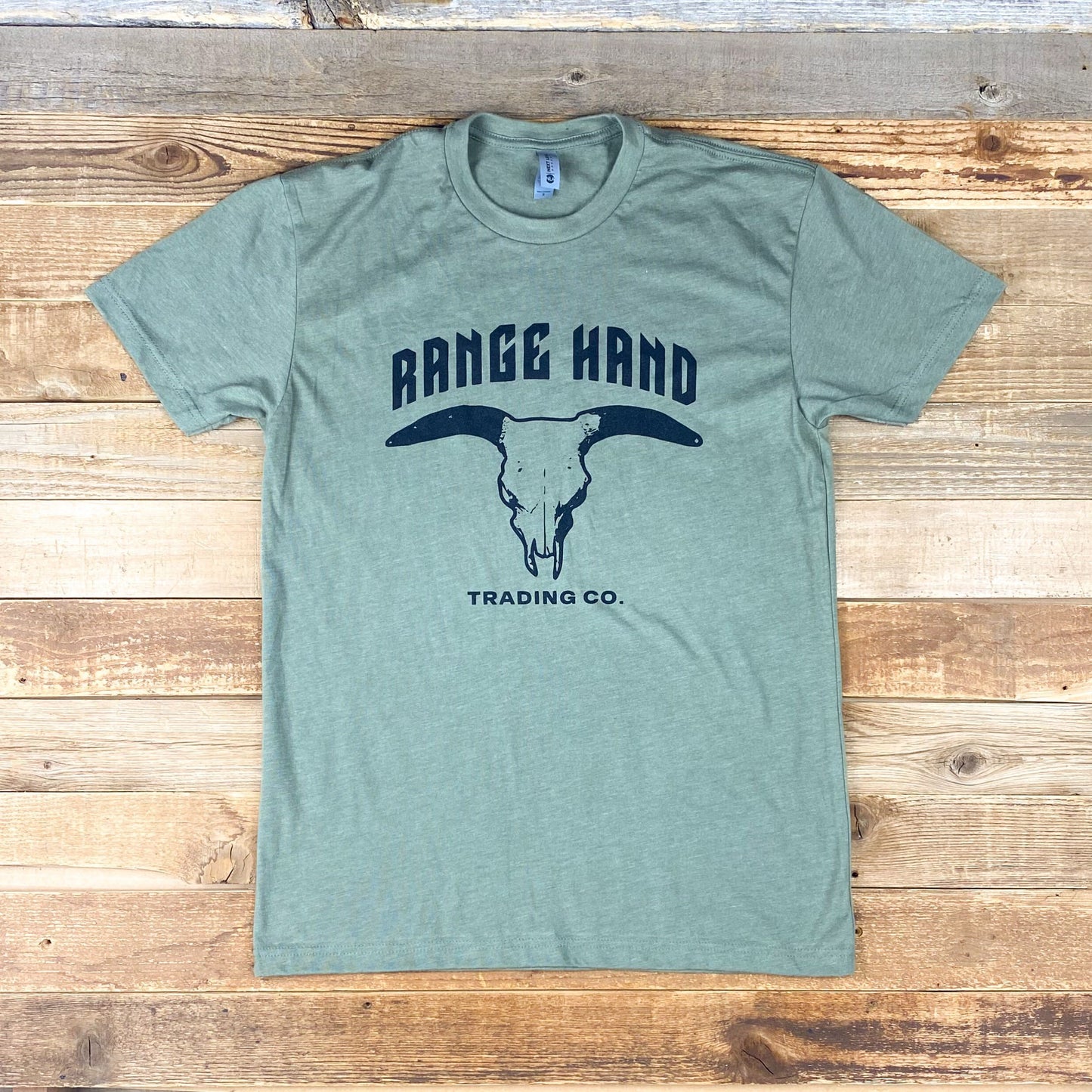 Range Hand Bull Skull Tee - Light Olive